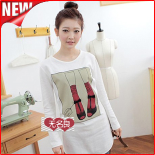 2013 spring maternity clothing fashion long-sleeve maternity t-shirt casual maternity basic shirt 100% cotton top