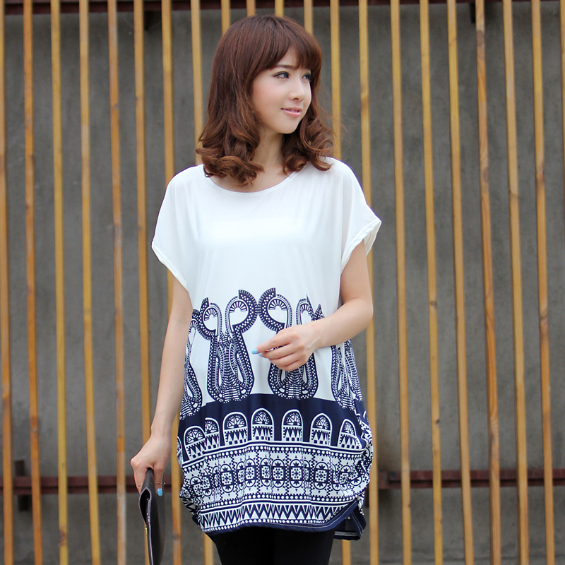 2013 spring maternity clothing graphic geometric patterns T-shirt viscose short-sleeve dress women's dress