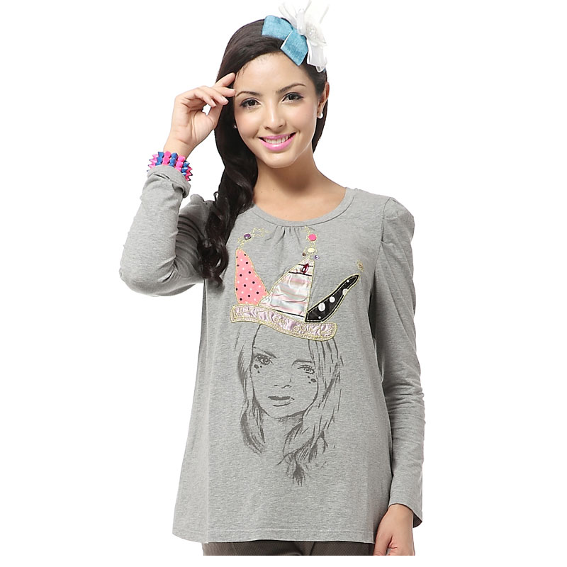 2013 spring maternity clothing maternity t-shirt fashion knitted basic top