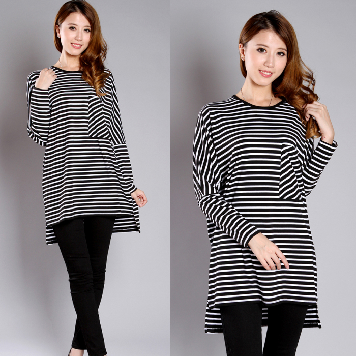 2013 spring maternity clothing spring and autumn long-sleeve casual fashion maternity stripe lengthen top