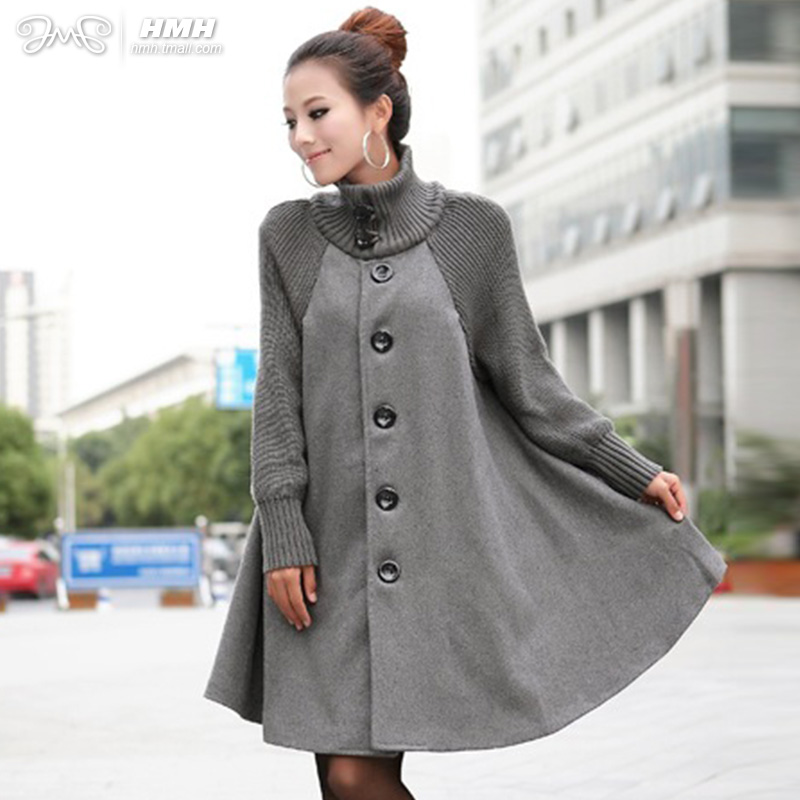 2013 spring medium-long batwing sleeve cloak plus size women's fashion trench outerwear 4021