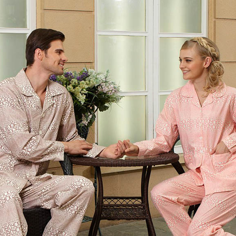 2013 spring men and women sleepwear lovers long-sleeve set elegant letter lounge