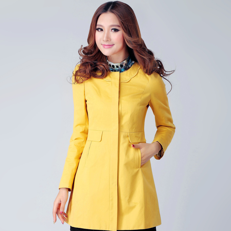 2013 spring mm cotton o-neck trench plus size clothing slim outerwear fashion cardigan w327