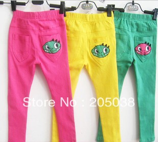 2013 spring models Korean girls cartoon labeling stretch pants pants feet trousers