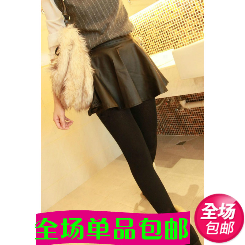 2013 spring mushroom sisters equipment women's a-line leather skirt short skirt slim bust skirt