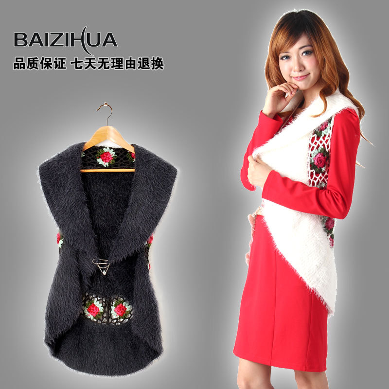 2013 spring new arrival all-match elegant cloak sweater female cutout sweater cardigan cape waistcoat