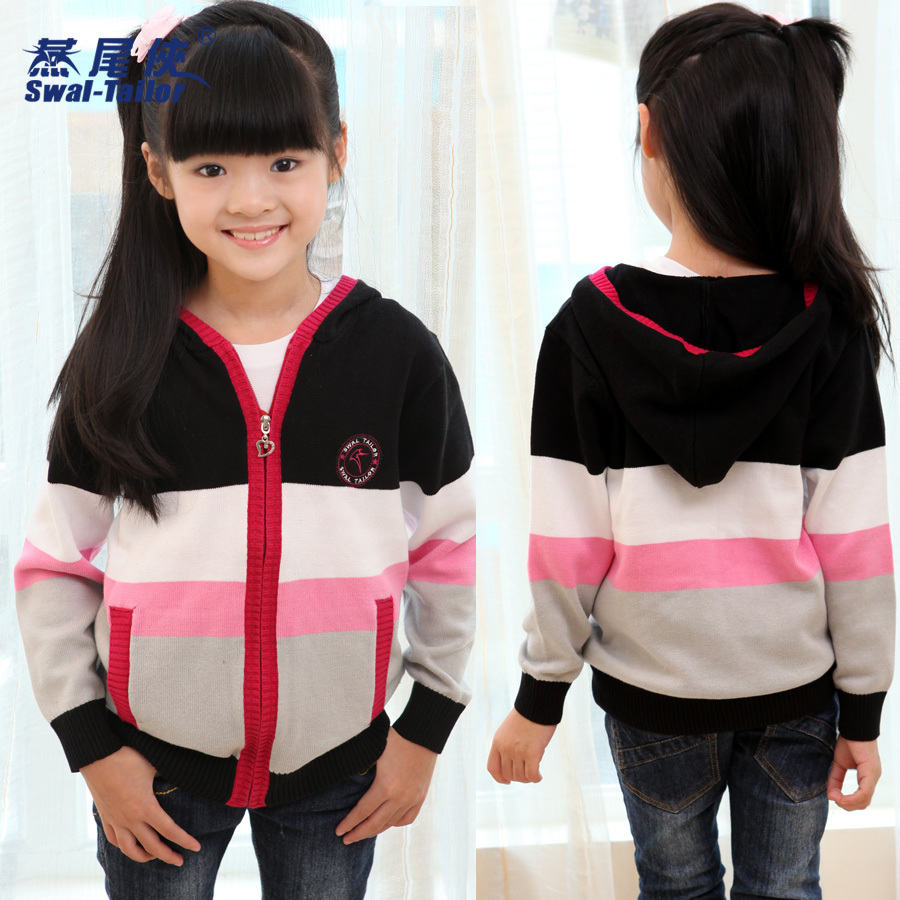 2013 spring new arrival dovetail children's clothing female child autumn child casual sweatshirt female child knitted pure