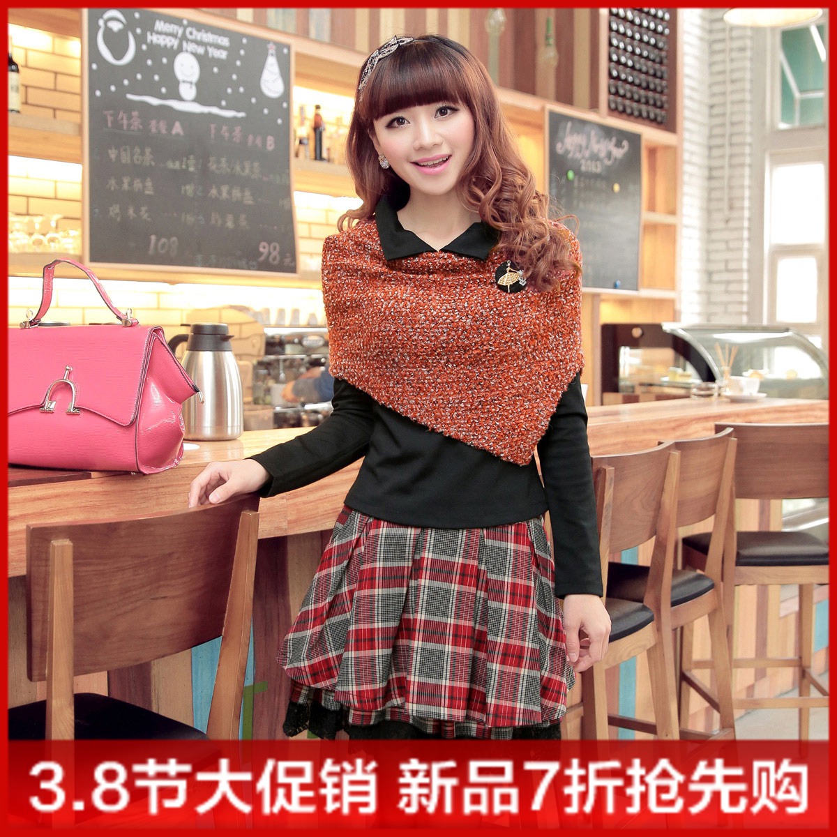 2013 spring new arrival fashion professional women set long-sleeve classic set triangle set gentlewomen set corsage