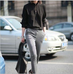 2013 Spring new arrival  fashion small stand collar slim solid color back zipper long-sleeve women's shirt basic shirt for women