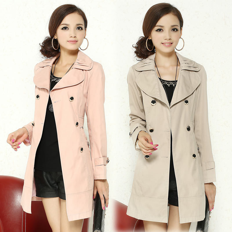 2013 spring new arrival fashion women's 0220511296 elegant turn-down collar double breasted cotton long-sleeve 100% women's