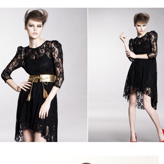 2013 spring new arrival lace miki liangcai twinset fashion 2-piece dress,vest+lace dress