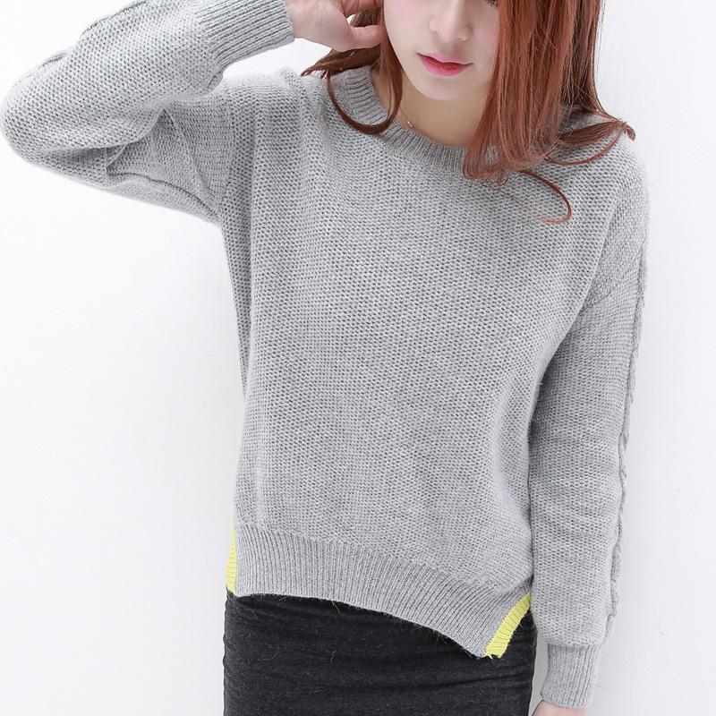 2013 spring new arrival loose short design knitted pullover sweater basic shirt sweater ad295