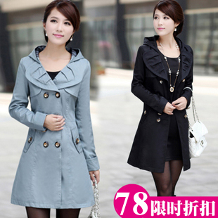 2013 spring new arrival medium-long trench female outerwear spring and autumn outerwear trench dress