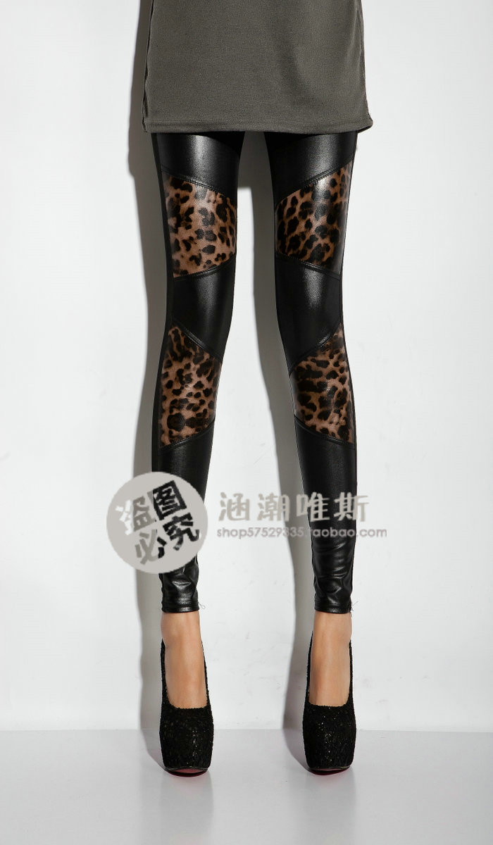 2013 spring new arrival pants fashion all-match faux leather slim elastic ankle length trousers tight legging