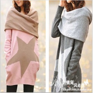 2013 spring new arrival pentastar loose long starlight design thermal basic sweater muffler scarf