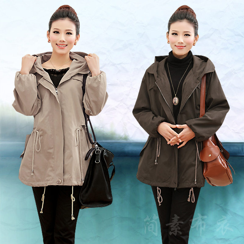 2013 spring new arrival plus size fashion women's mm medium-long trench outerwear female Free Shipping