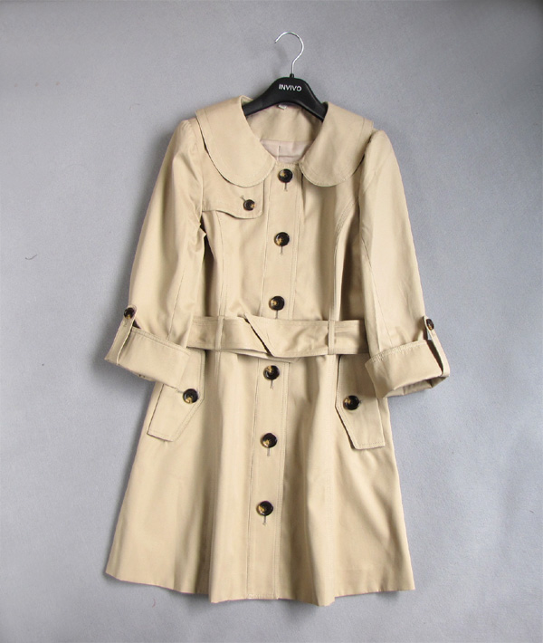 2013 spring new arrival ps peter pan collar formal trench three quarter sleeve medium-long spring and autumn outerwear female