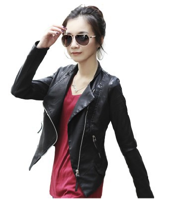 2013 SPRING NEW ARRIVAL PU&KNIT Leather JACKET for female Free shiping 1147