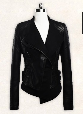 2013 SPRING NEW ARRIVAL PU&KNIT Leather JACKET for female Free shiping