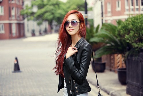 2013 SPRING NEW ARRIVAL PU Leather JACKET for female Free shiping 5108
