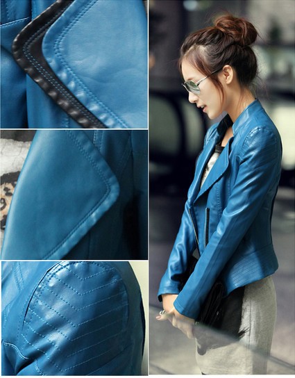 2013 SPRING NEW ARRIVAL PU Leather JACKET for female Free shiping 5501Rockgirl