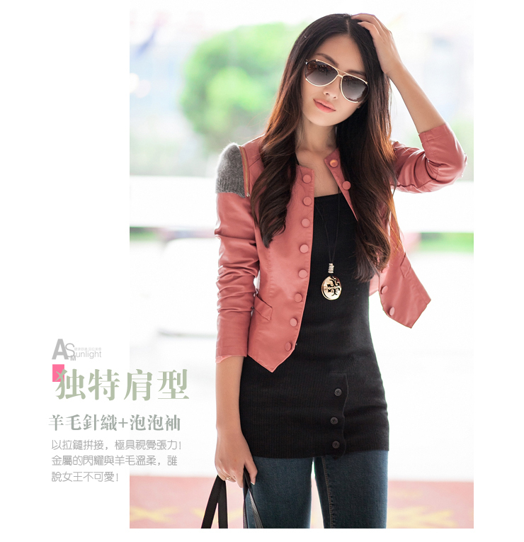 2013 Spring new arrival small leather clothing short design water wash PU leather jacket fashion o-neck slim motorcycle jacket