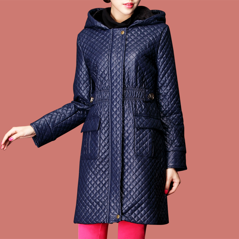 2013 spring new arrival the trend of women plus cotton slim ol wadded jacket faux leather PU outerwear women's