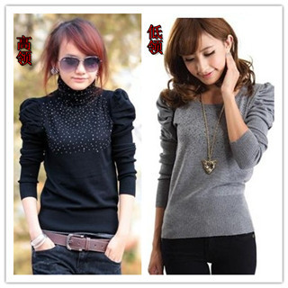2013 spring new arrival women's vintage basic shirt sweater short design knitted sweater outerwear