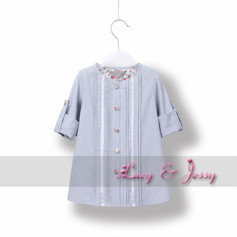 2013 spring new children baby Girls lady in the long section cotton skirt be received clothes shirt shirt sleeves