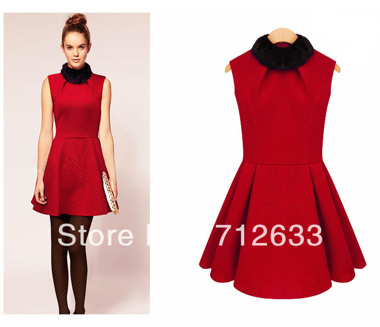 2013 spring new fashion sleeveless nip-waisted long-sleeved round collar cultivate one's morality dress Free shipping