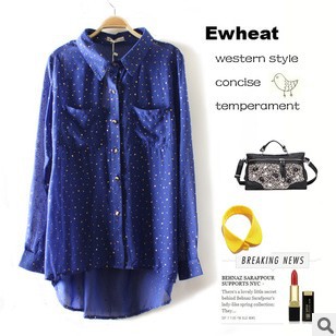 2013 Spring New Floral Pattern Chiffon Full Fashion Women Shirt