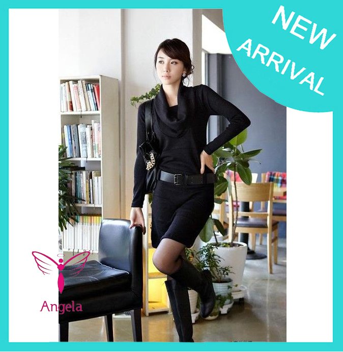 2013 Spring  New Style,Plus Size Women's Dress,Long Sweater Dress With Belt SK-038