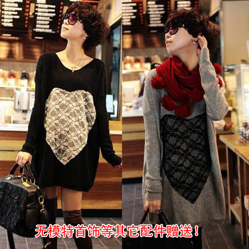 2013 spring new women's casual plus size loose long-sleeve knitted sweater lady's outerwear FREE SHIPPING