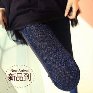 2013 Spring Ninth Pant Shine Silk Patchwork Imitation Leather Show Slim Women Legging   Freesize 4 Color  k570 Freeshipping