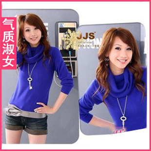 2013 spring ol all-match turtleneck large heap turtleneck wool sweater women's basic r231