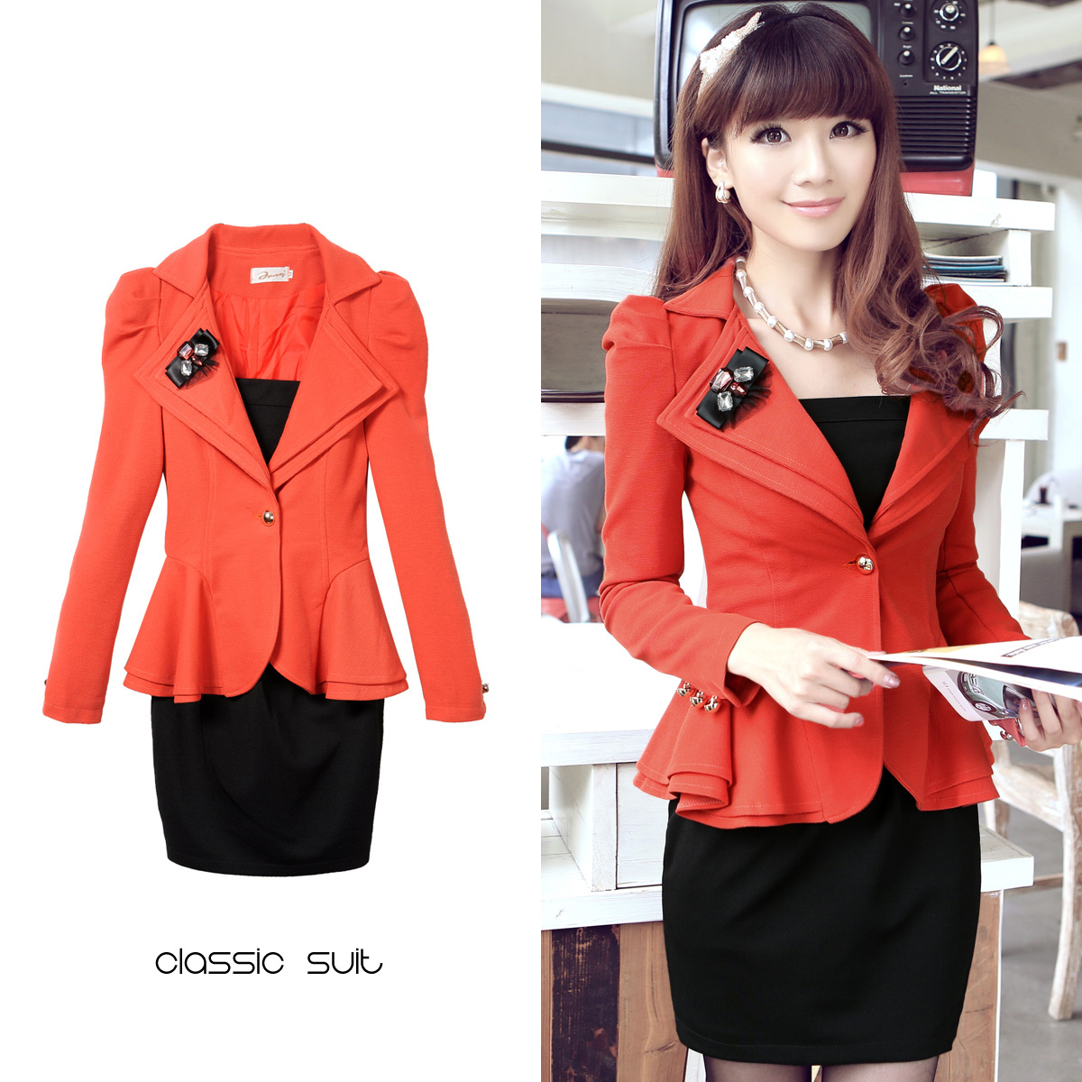 2013 spring ol elegant twinset spaghetti strap one-piece dress corsage women's