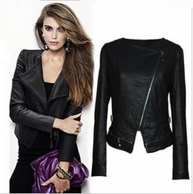 2013 spring outerwear motorcycle women's leather clothing women's short design small slim leather clothing PU jacket fashion