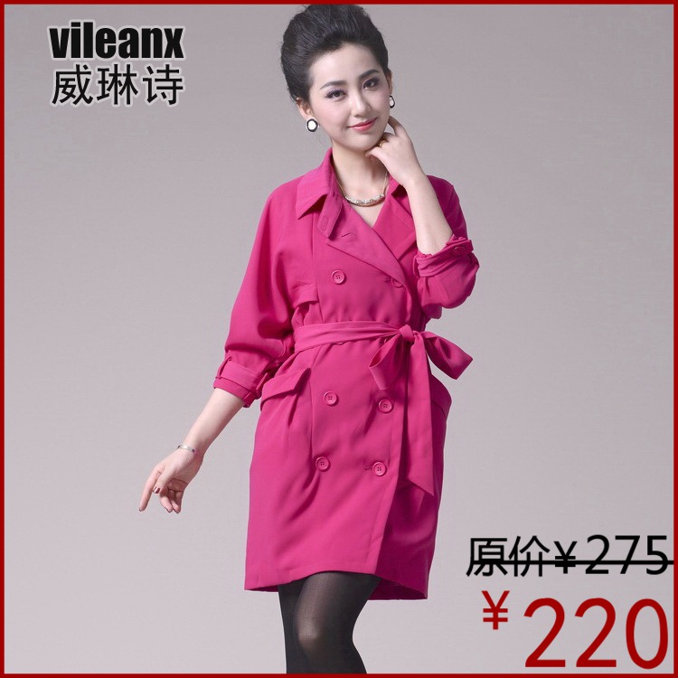 2013 spring overcoat women's trench female outerwear spring and autumn medium-long slim women's 3520