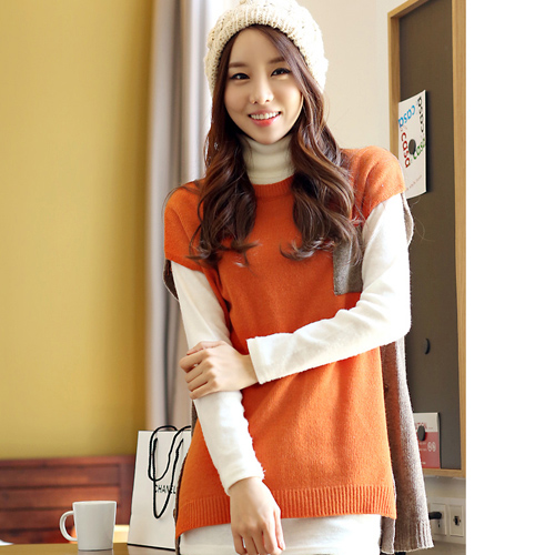 2013 spring patchwork twinset sweater basic shirt long-sleeve turtleneck batwing shirt women's