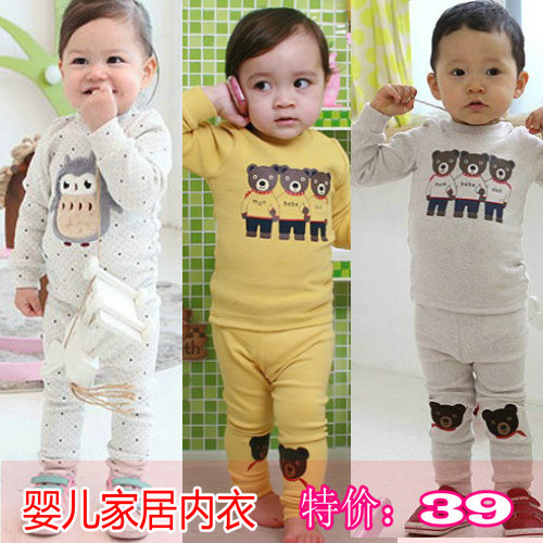 2013 spring penguin bear underwear set infant lounge set open file