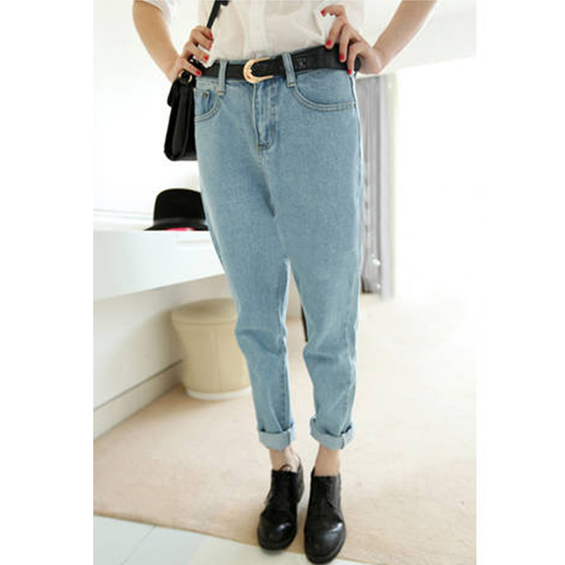 2013 spring pinioning bf high quality brief loose light color skinny jeans pants