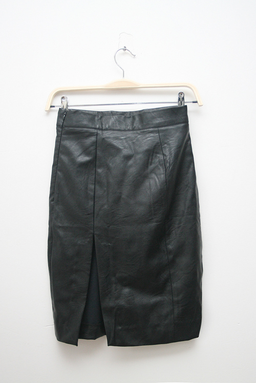 2013 spring placketing leather skirt high waist skirt