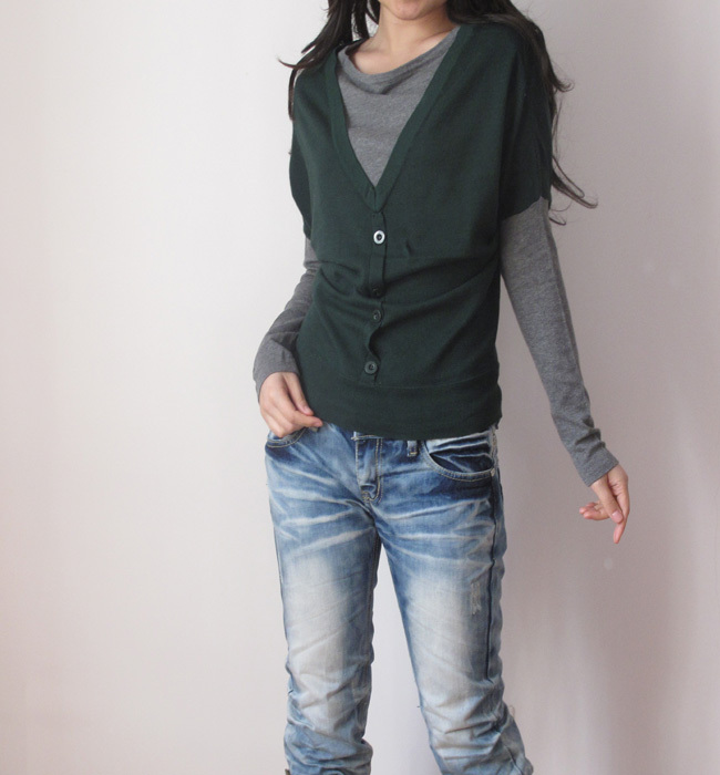 2013 spring plus size clothing faux two piece set low collar basic shirt sweater outerwear