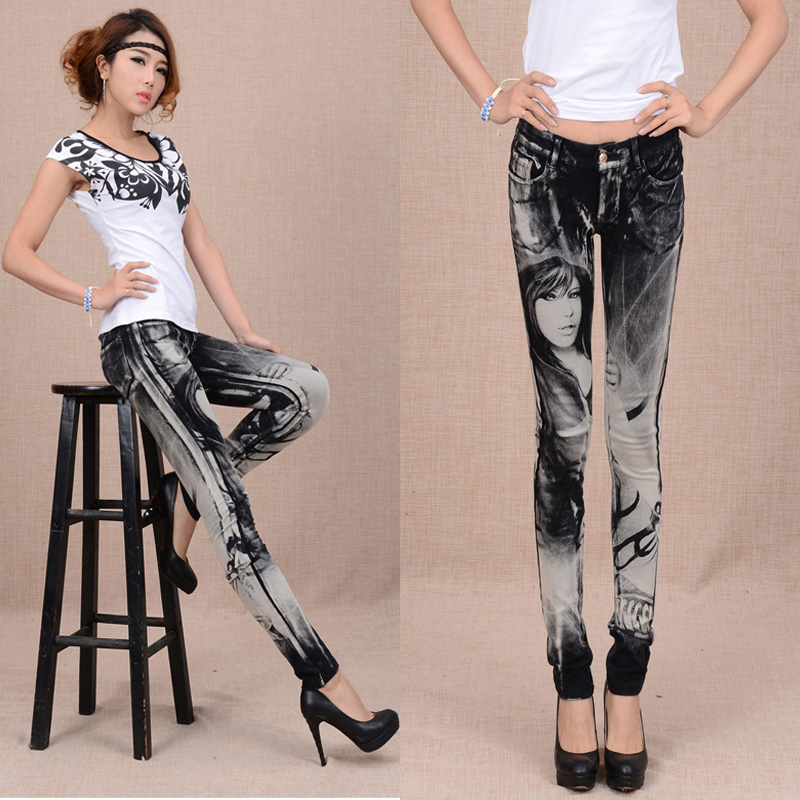 2013 spring plus size jeans female thin pants skinny pants denim trousers women's trousers pants