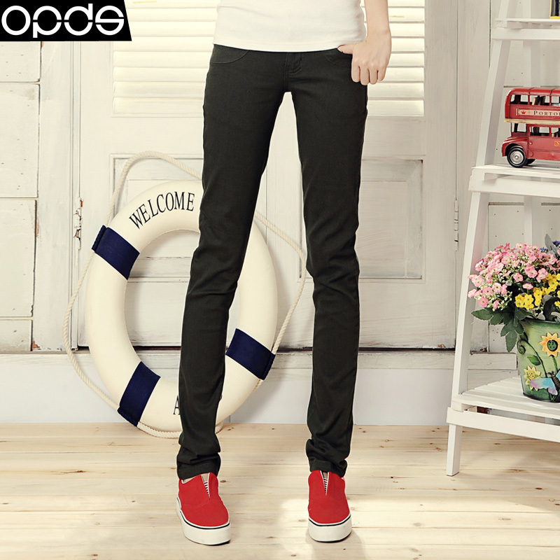 2013 spring plus size jeans female trousers elastic pencil pants