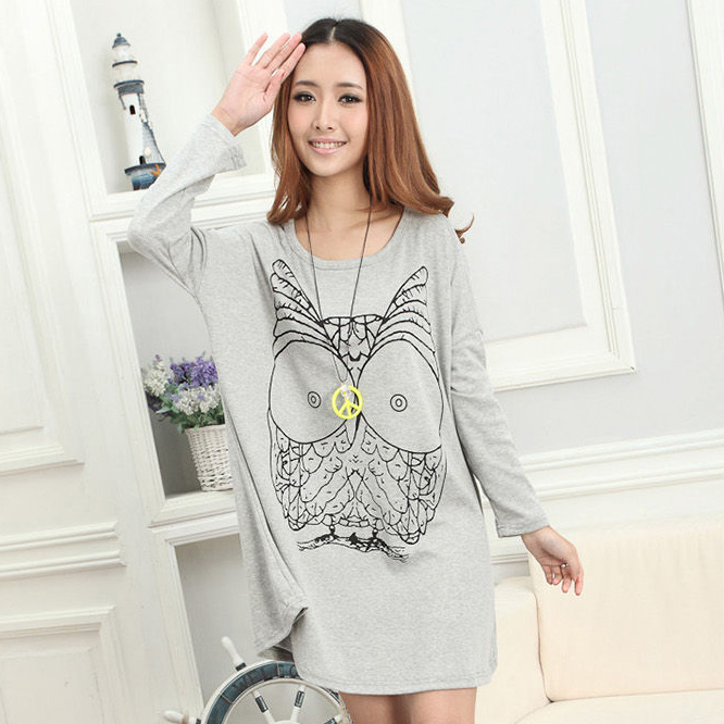 2013 spring plus size maternity clothing maternity long-sleeve T-shirt one-piece dress maternity top