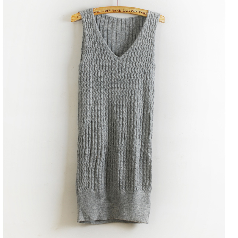 2013 spring preppy style women's knitted basic shirt twisted slim hip slim vest long design sweater