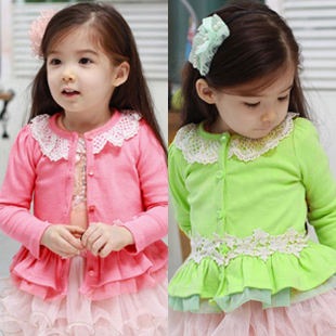 2013 spring princess baby laciness girls clothing cardigan top 4995