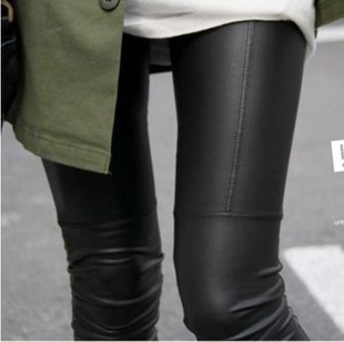 2013 spring repair full sexy faux leather legging faux leather pants ankle length trousers female