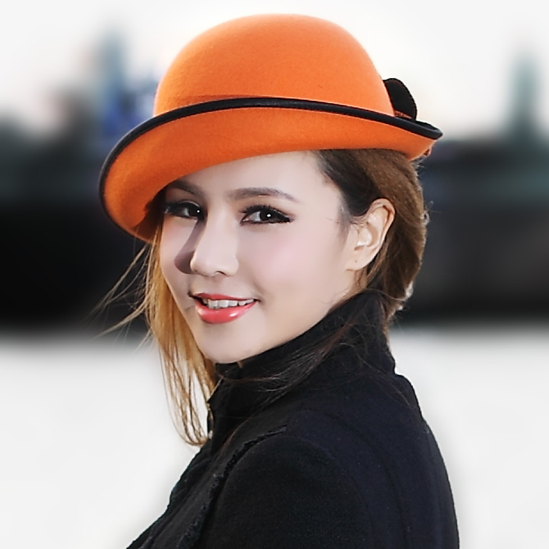 2013 spring roll-up hem small billycan trend women's dome wide brim hat spring and autumn female